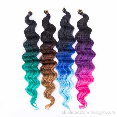 Synthetic Bulk Crochet Braids Deep Wave Crochet Hair
